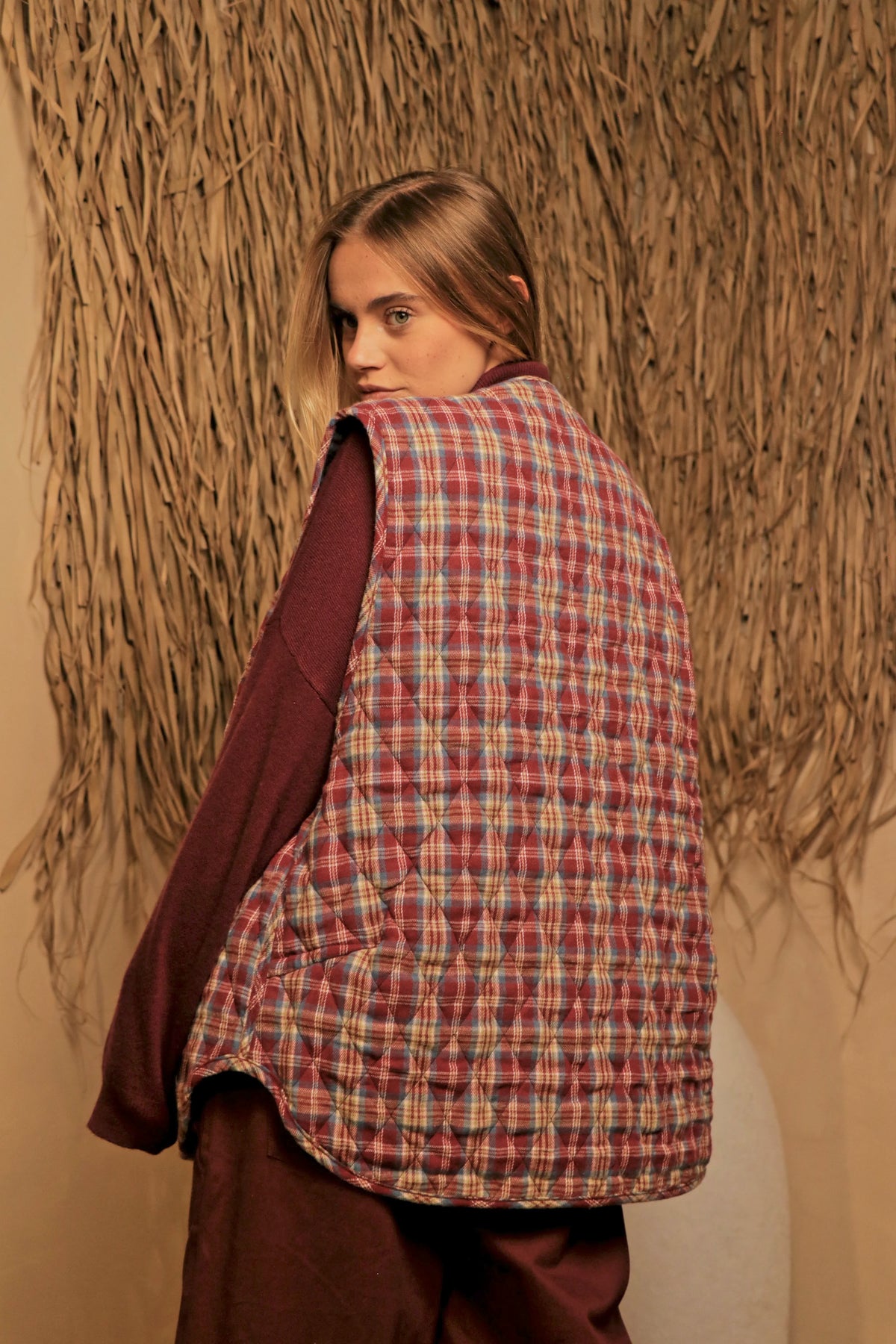 Gilet Denim Tartan