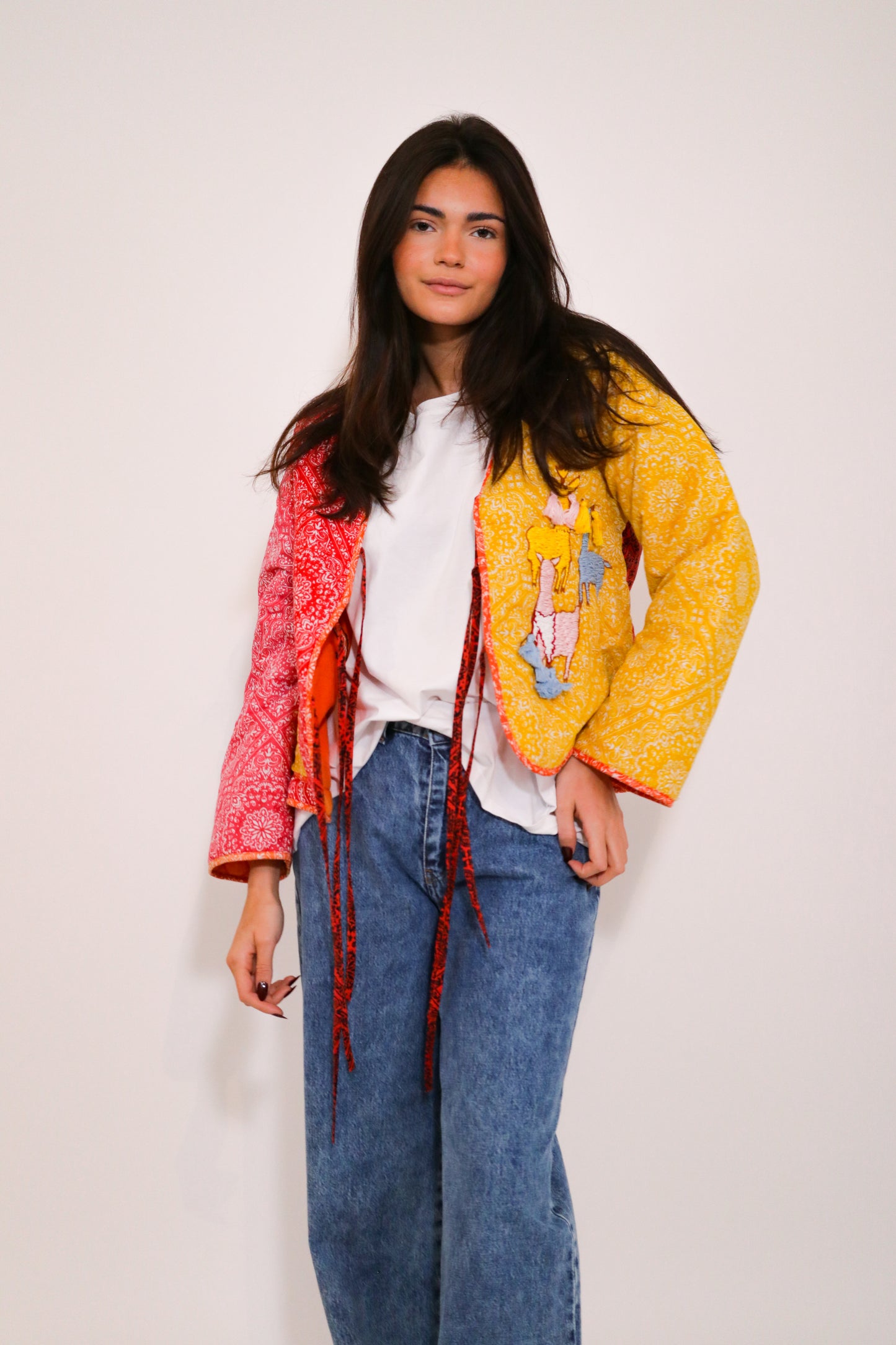 Veste patchwork Lama
