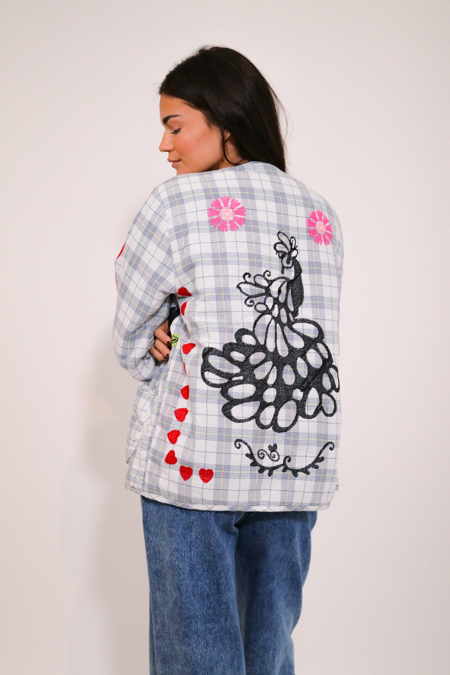 Veste à carreaux Paon