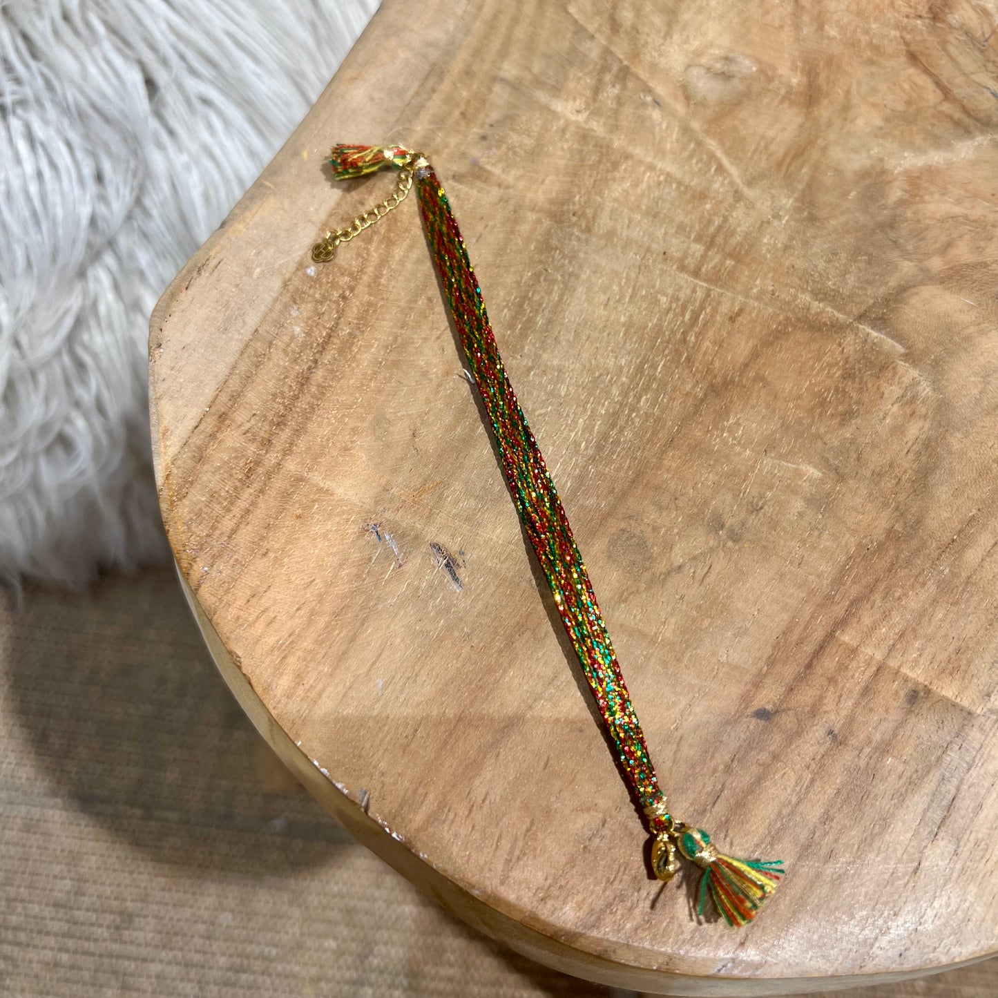 Bracelet Cordon Pompon Jungle