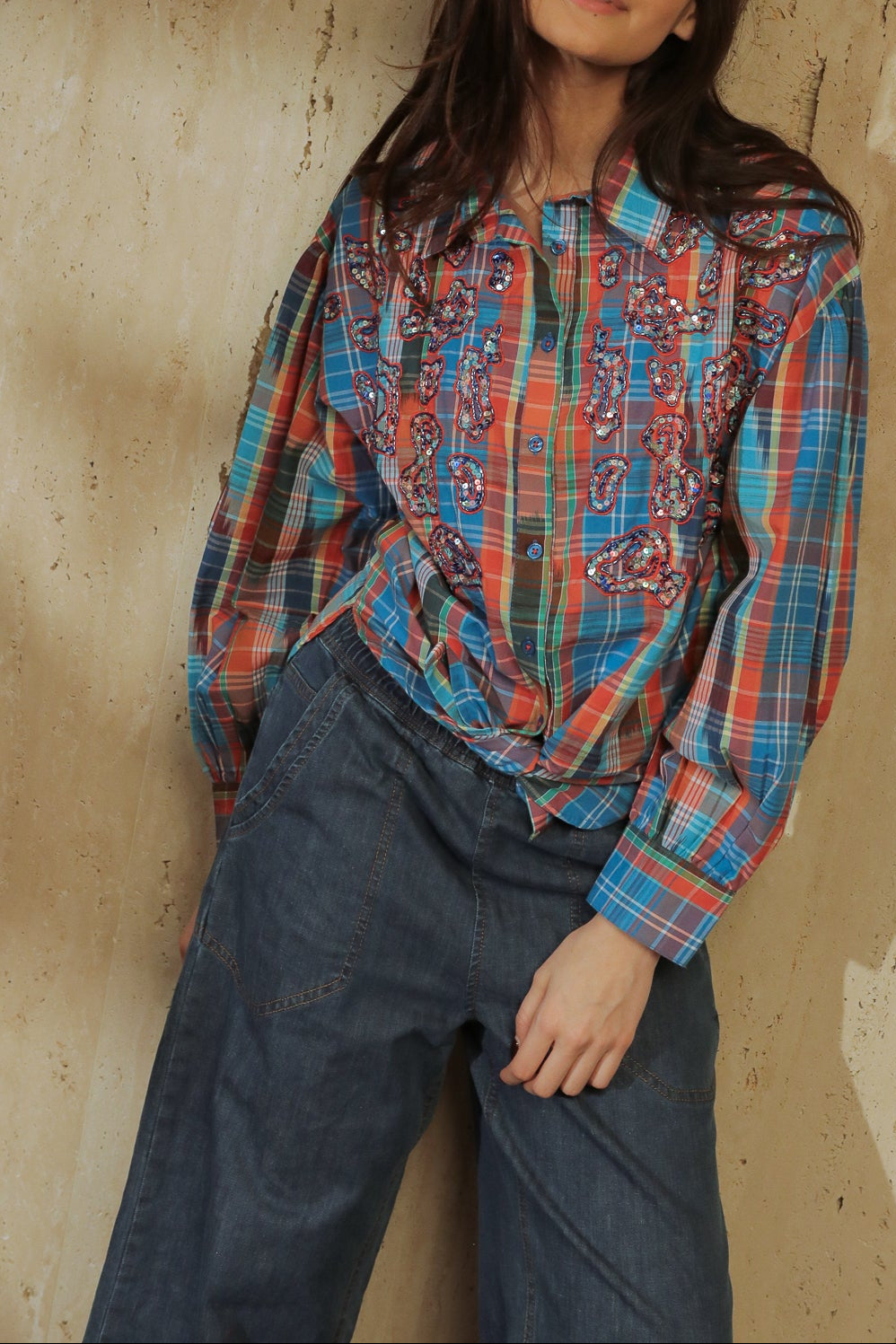 Chemise Paisley Corail