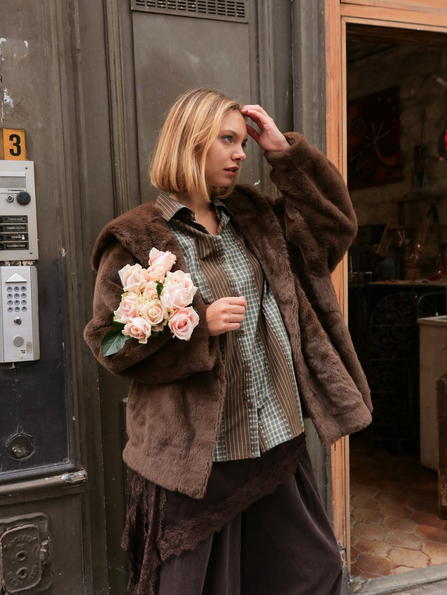 Veste Fausse Fourrure Douce