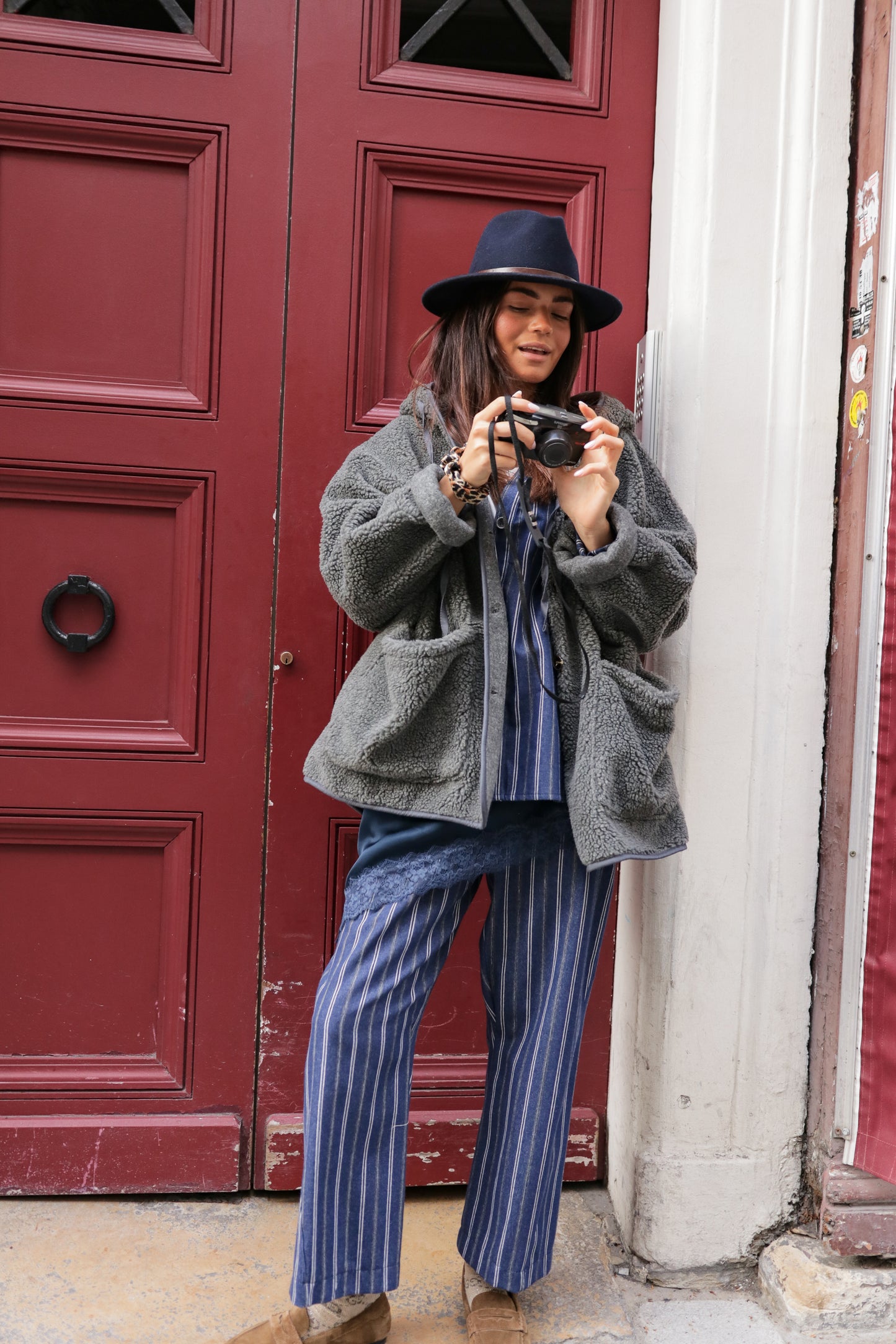 Pantalon Rayures Indigo