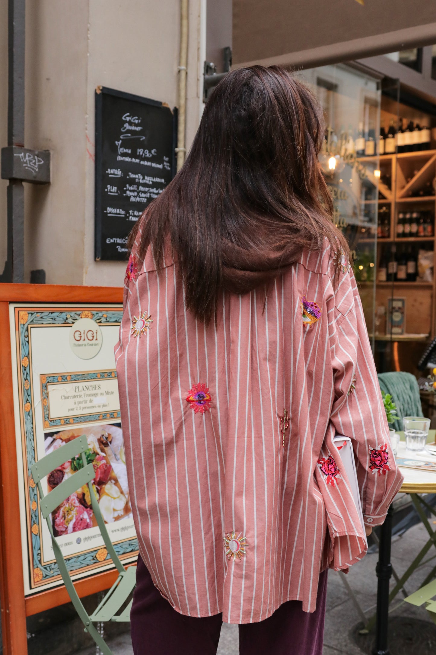 Chemise Rayures Brodées