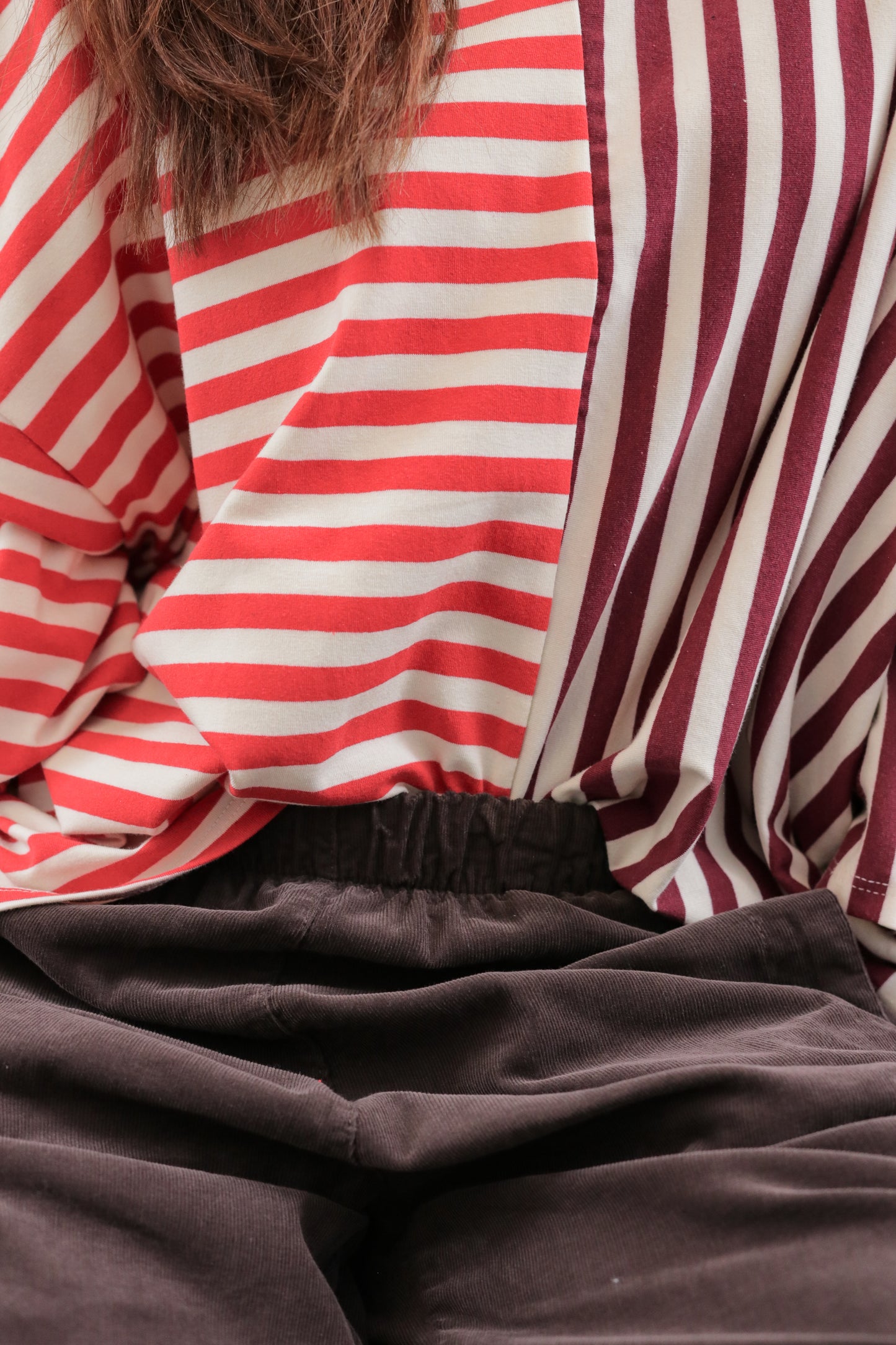 Top Rayures Café Rose