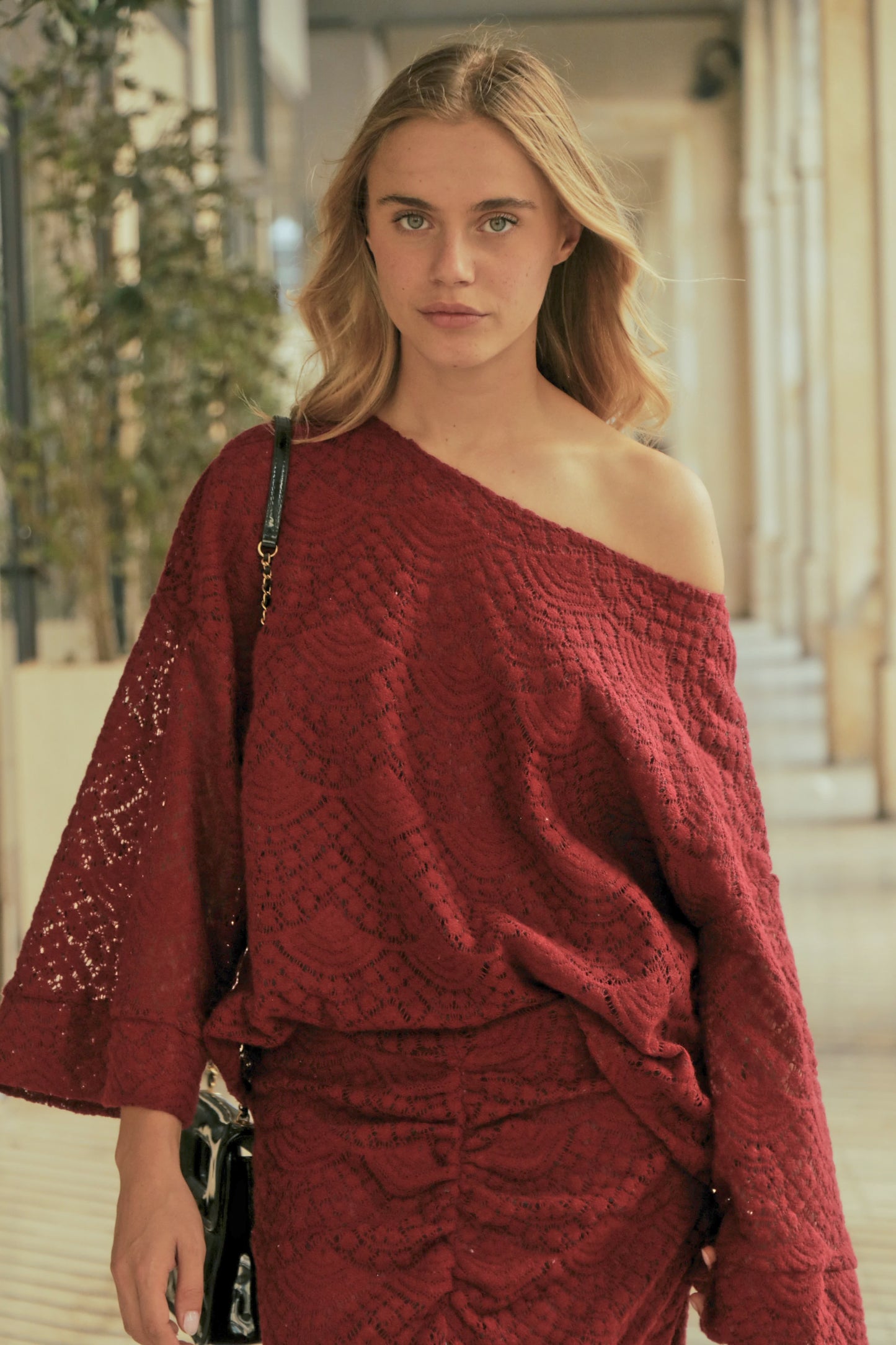 Blouse Dentelle Bordeaux
