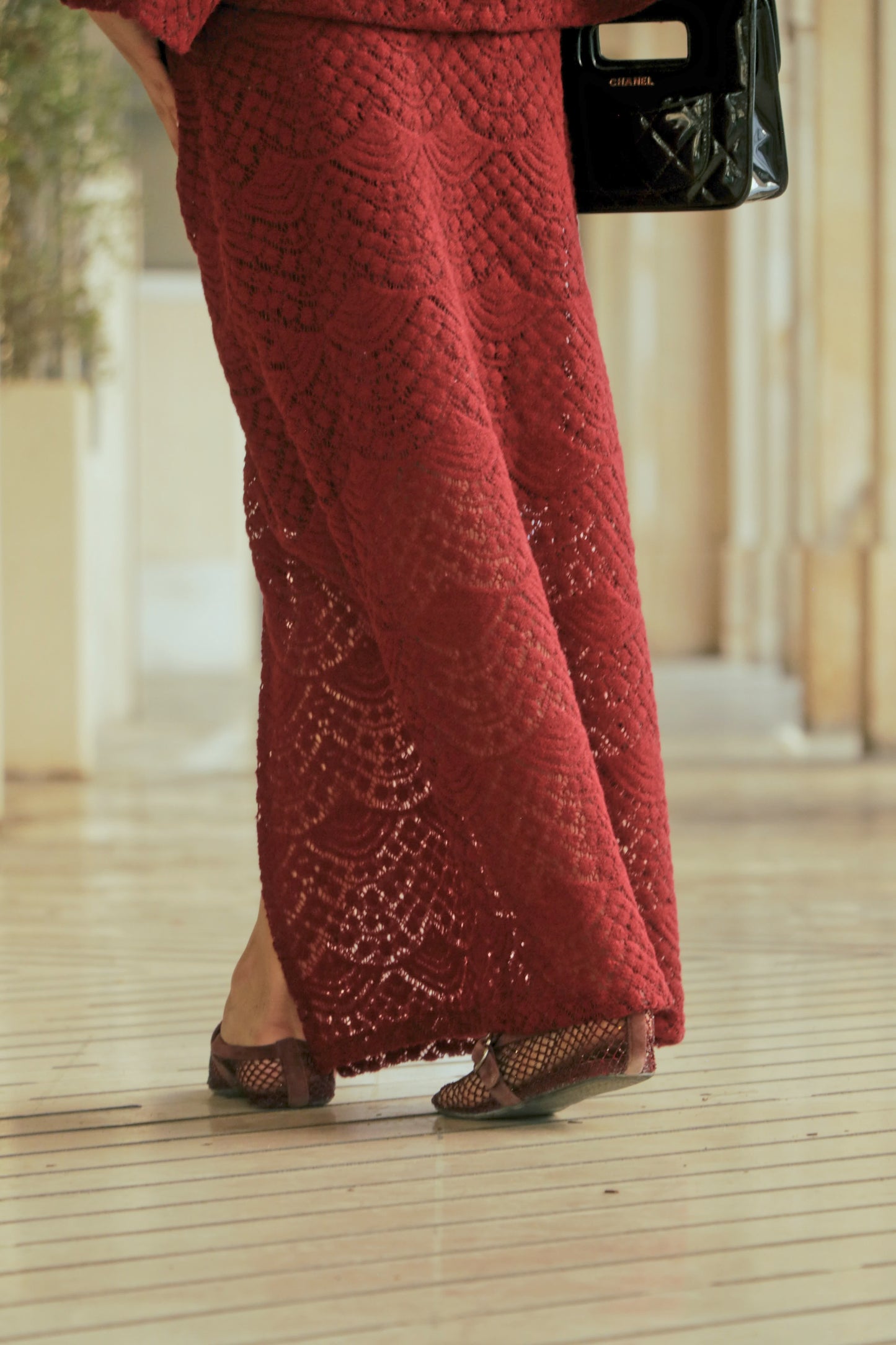 Jupe Dentelle Bordeaux