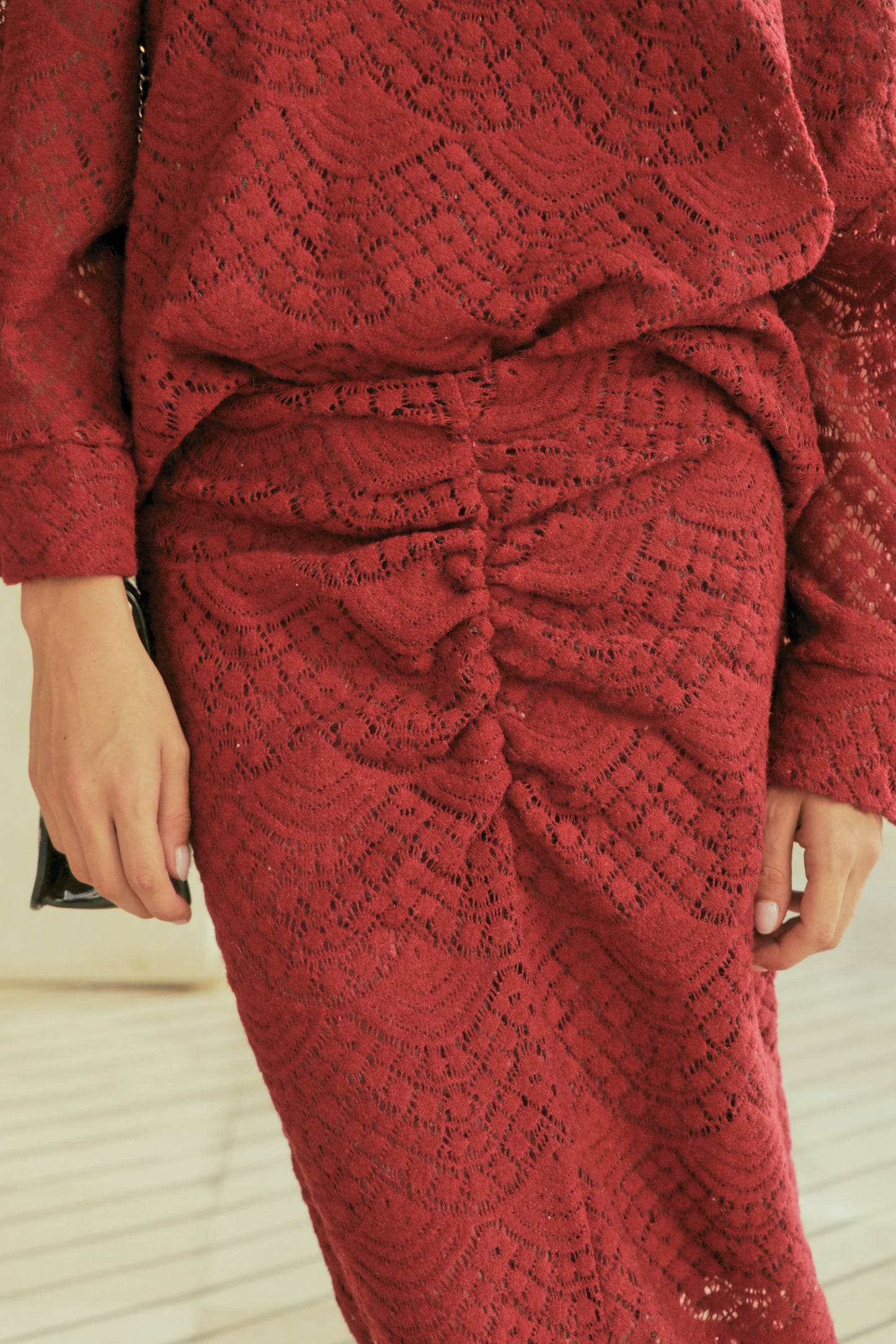 Jupe Dentelle Bordeaux