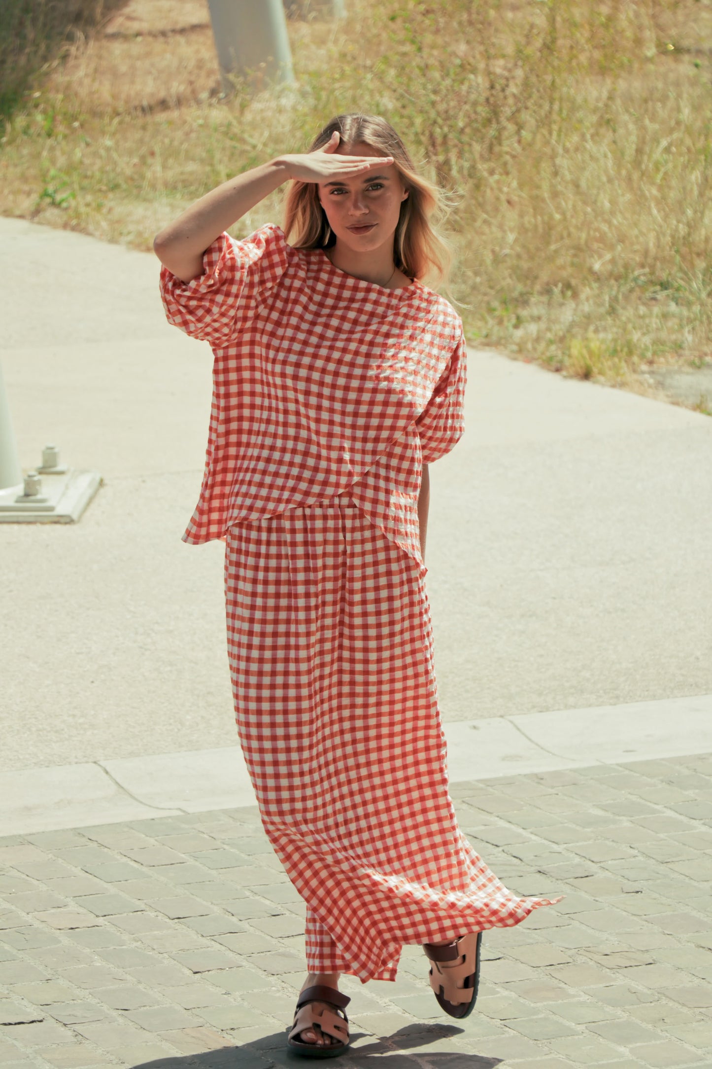 Blouse Vichy Corail