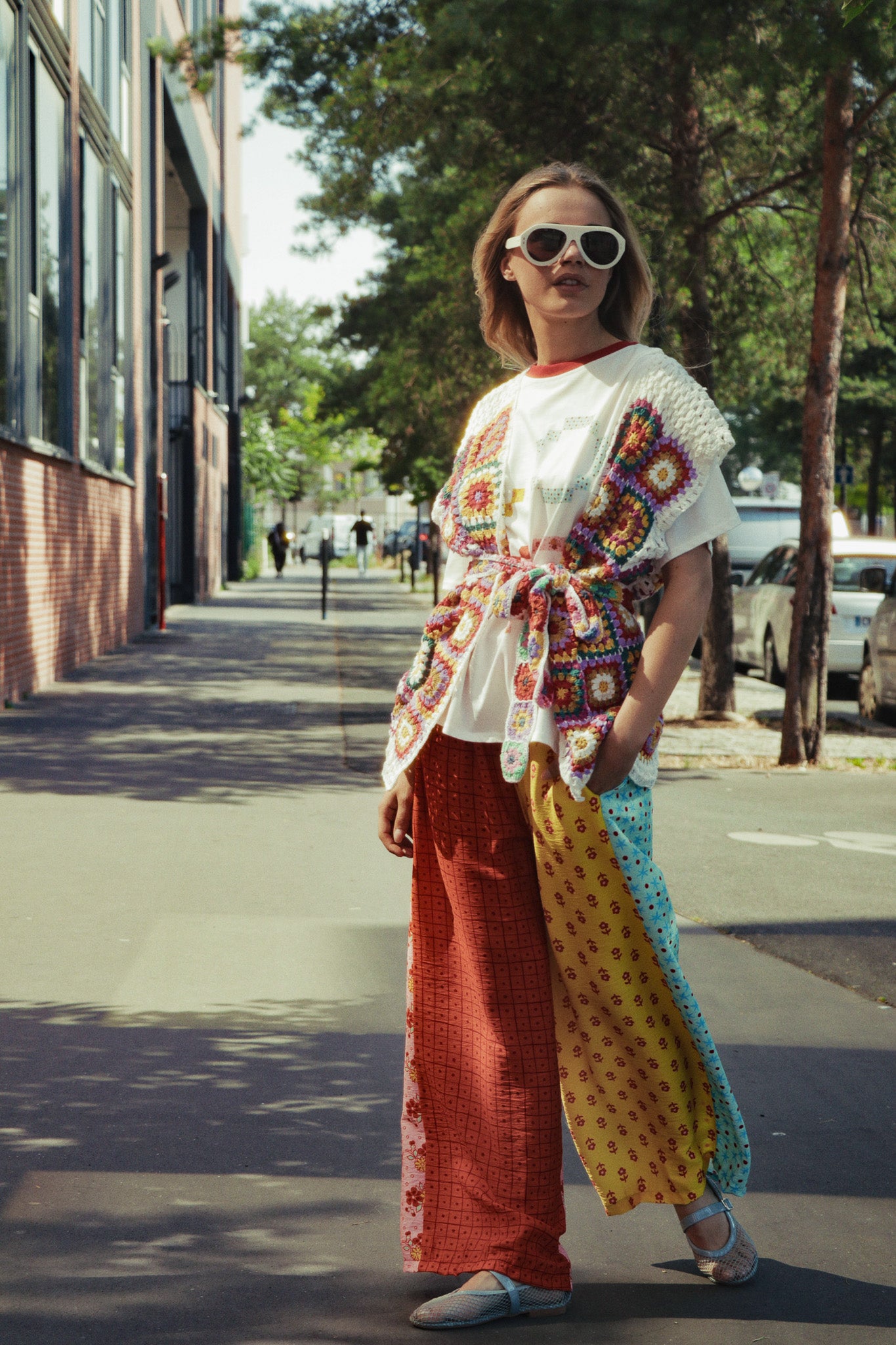 Pantalon Patchwork Fleur