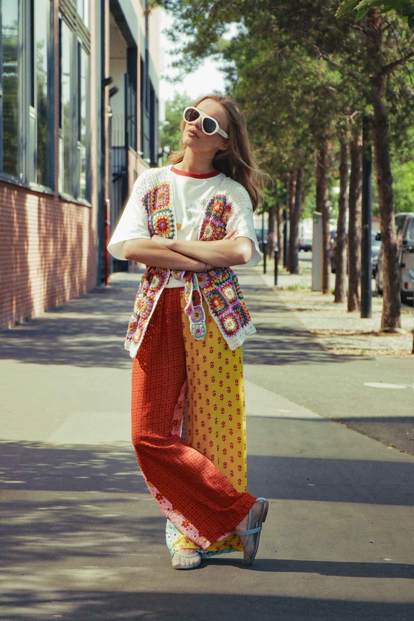 Pantalon Patchwork Fleur