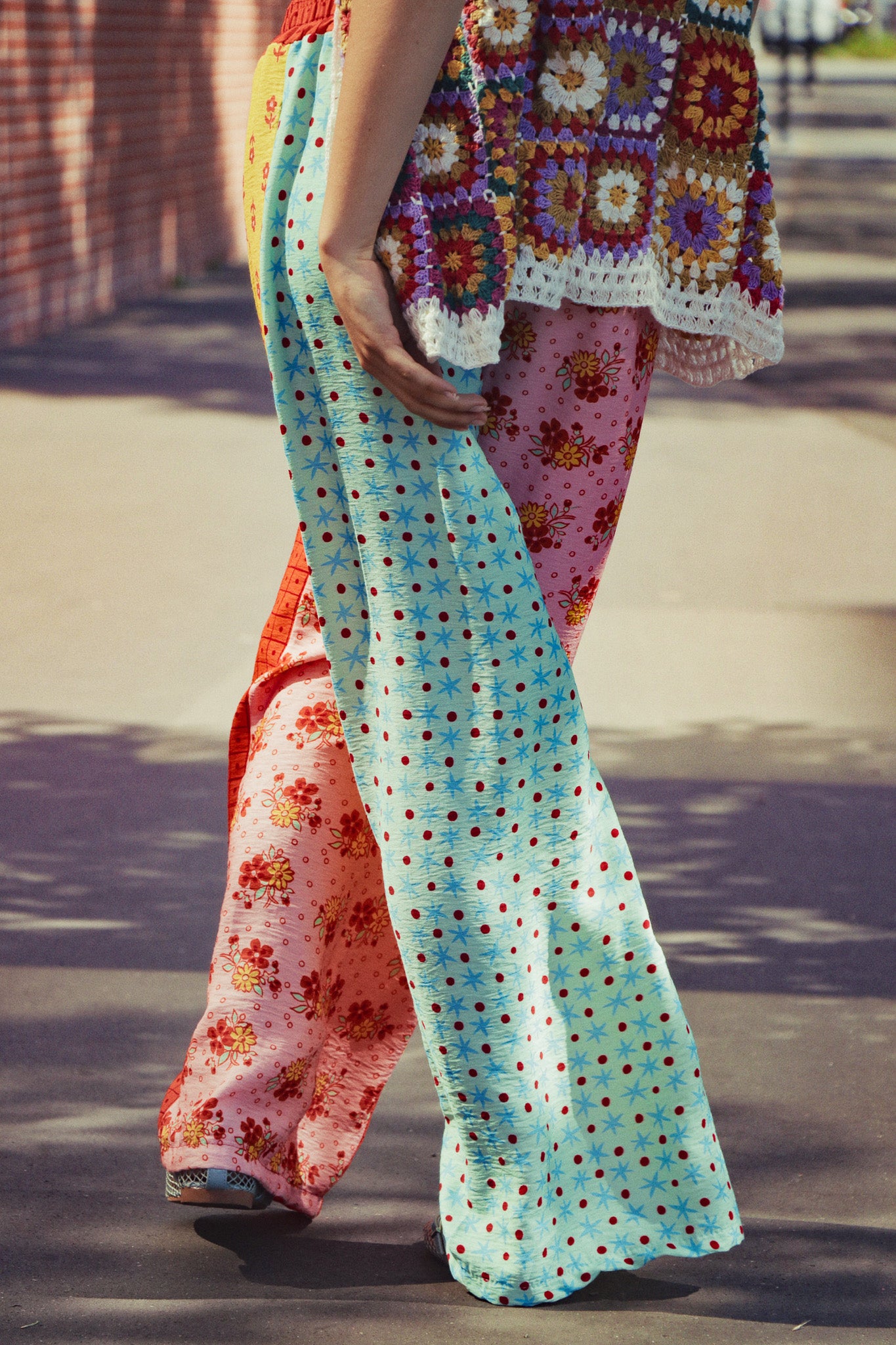 Pantalon Patchwork Fleur