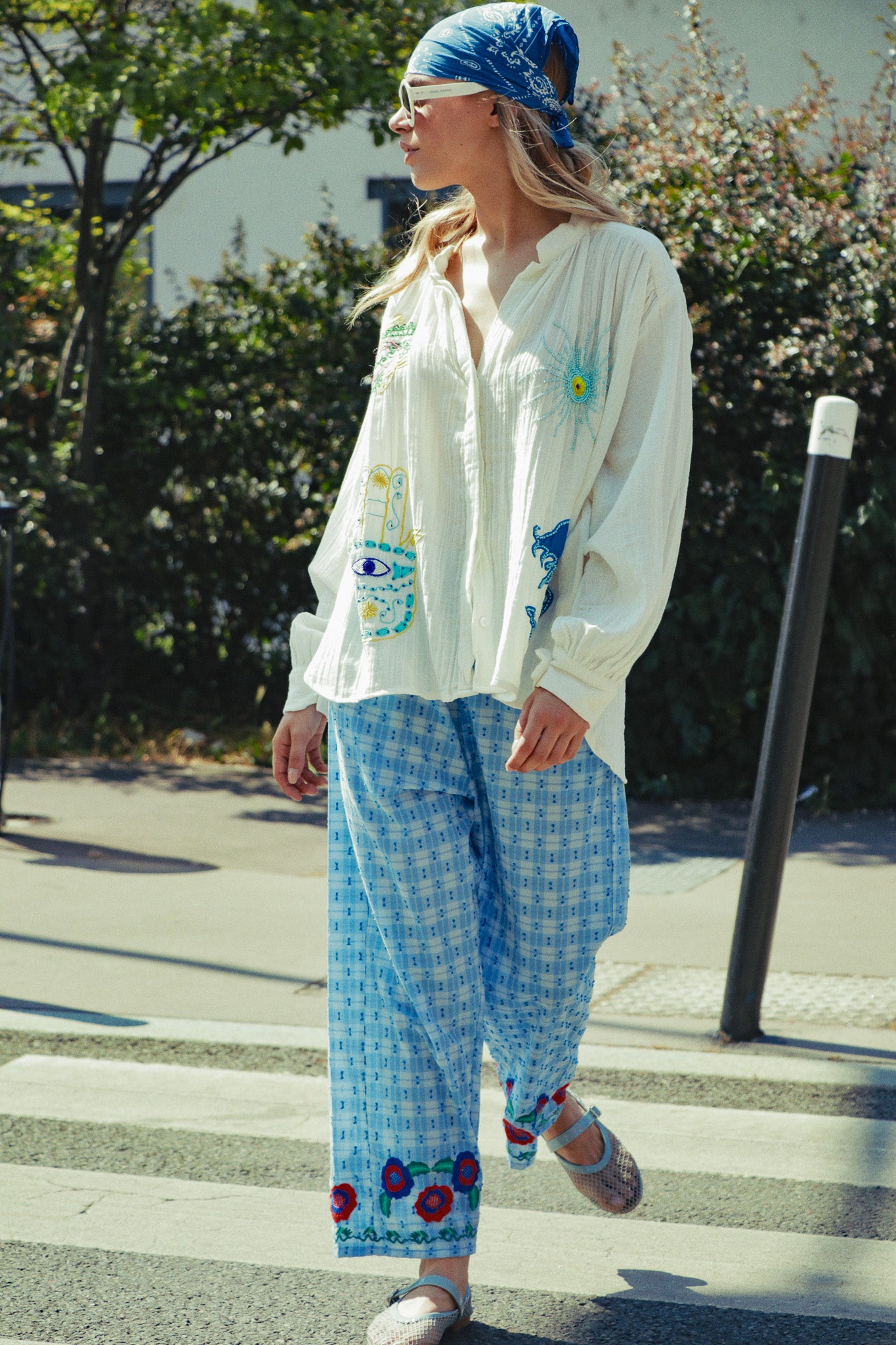Pantalon Ciel Brodé