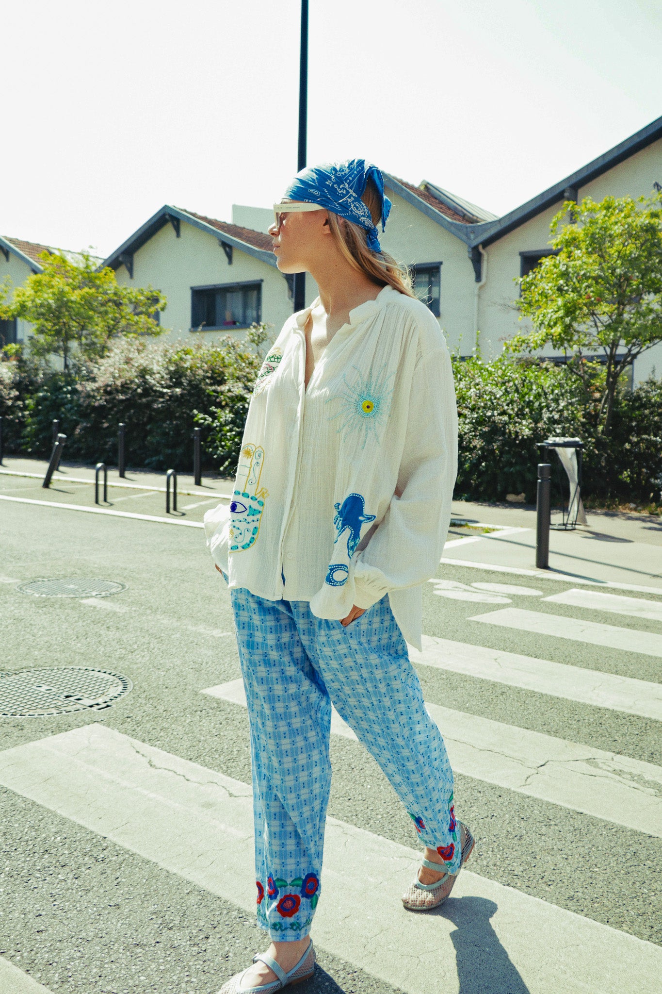 Pantalon Ciel Brodé