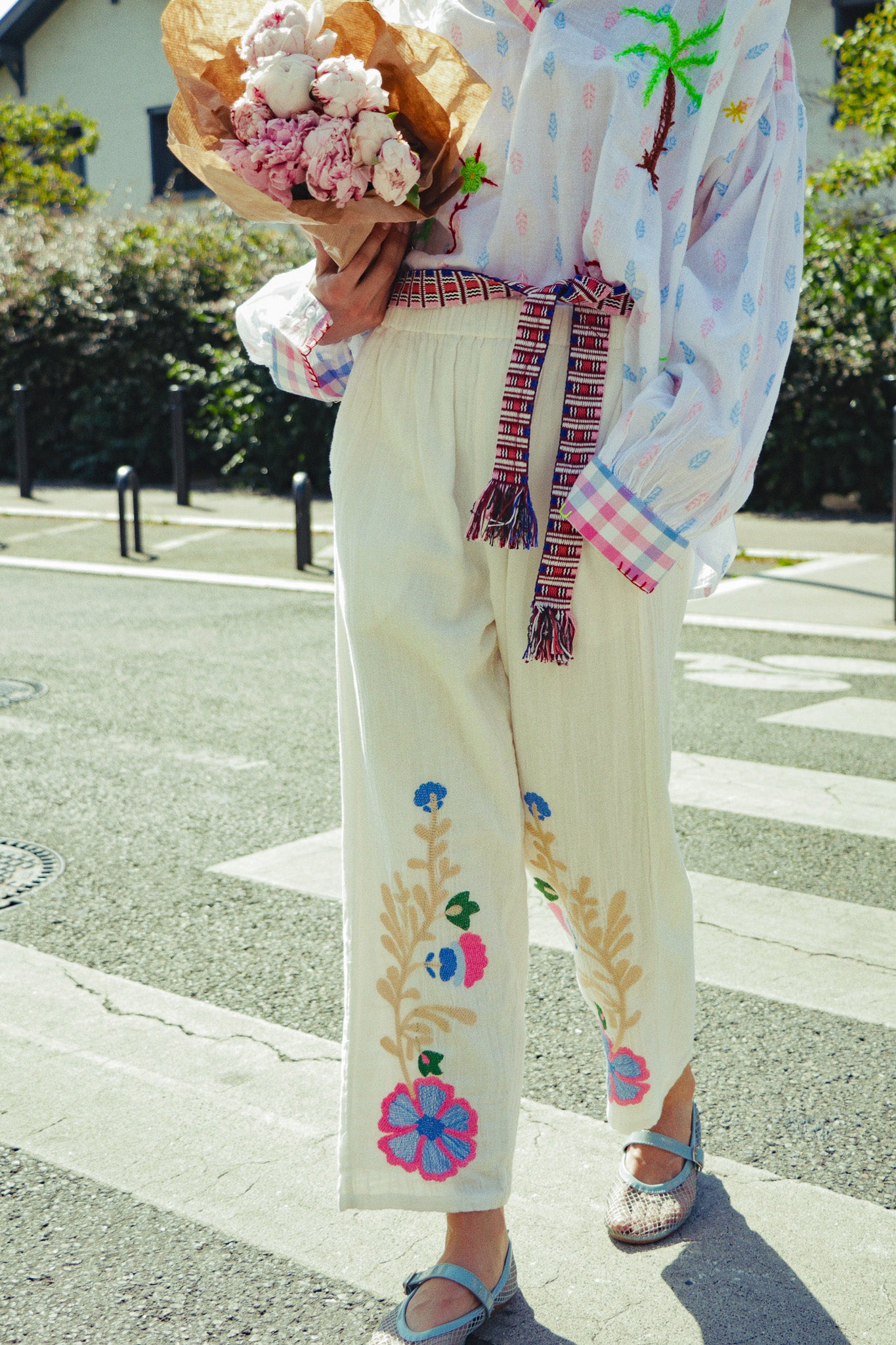 Pantalon Jardin Brodé