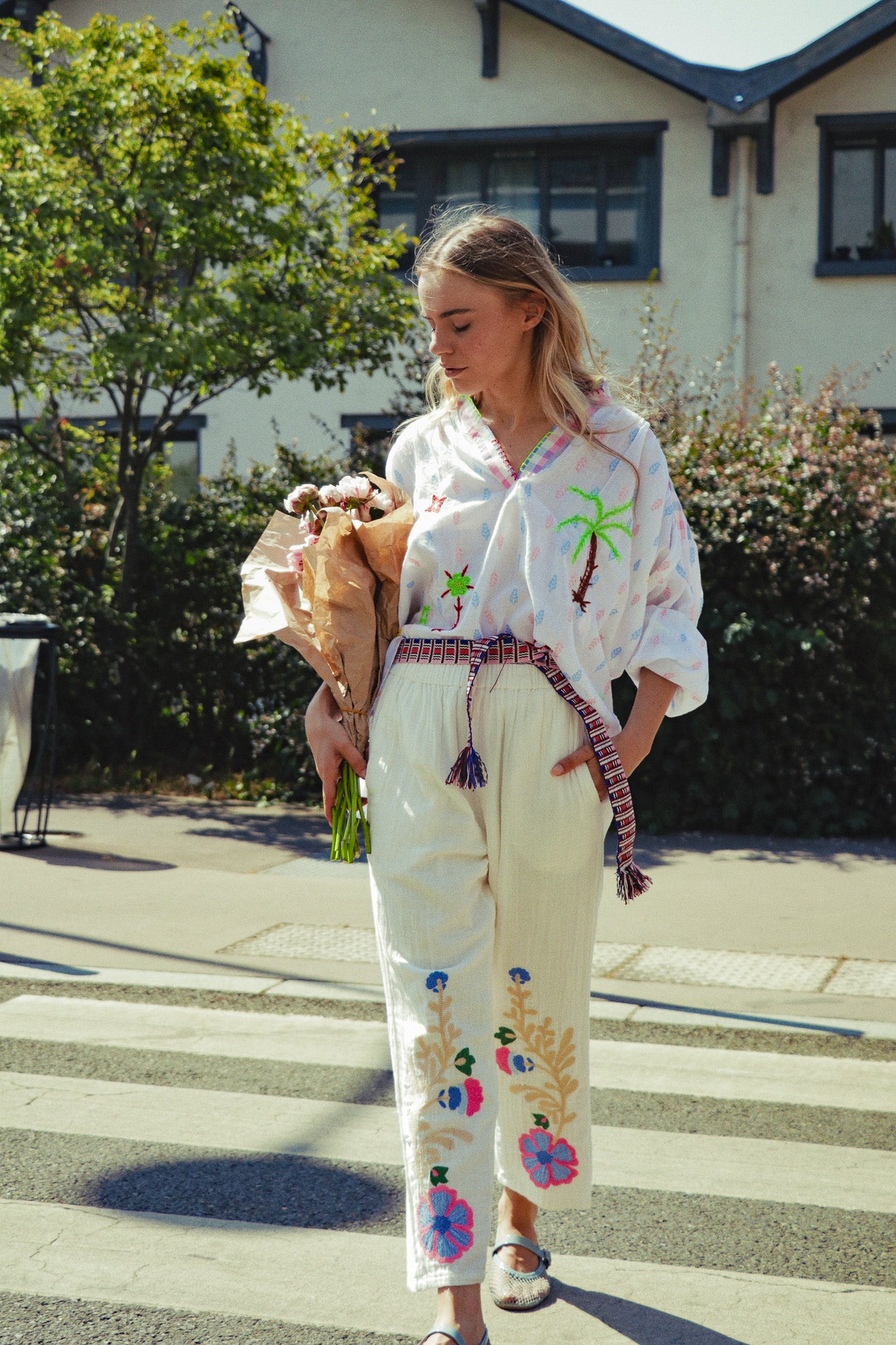 Pantalon Jardin Brodé