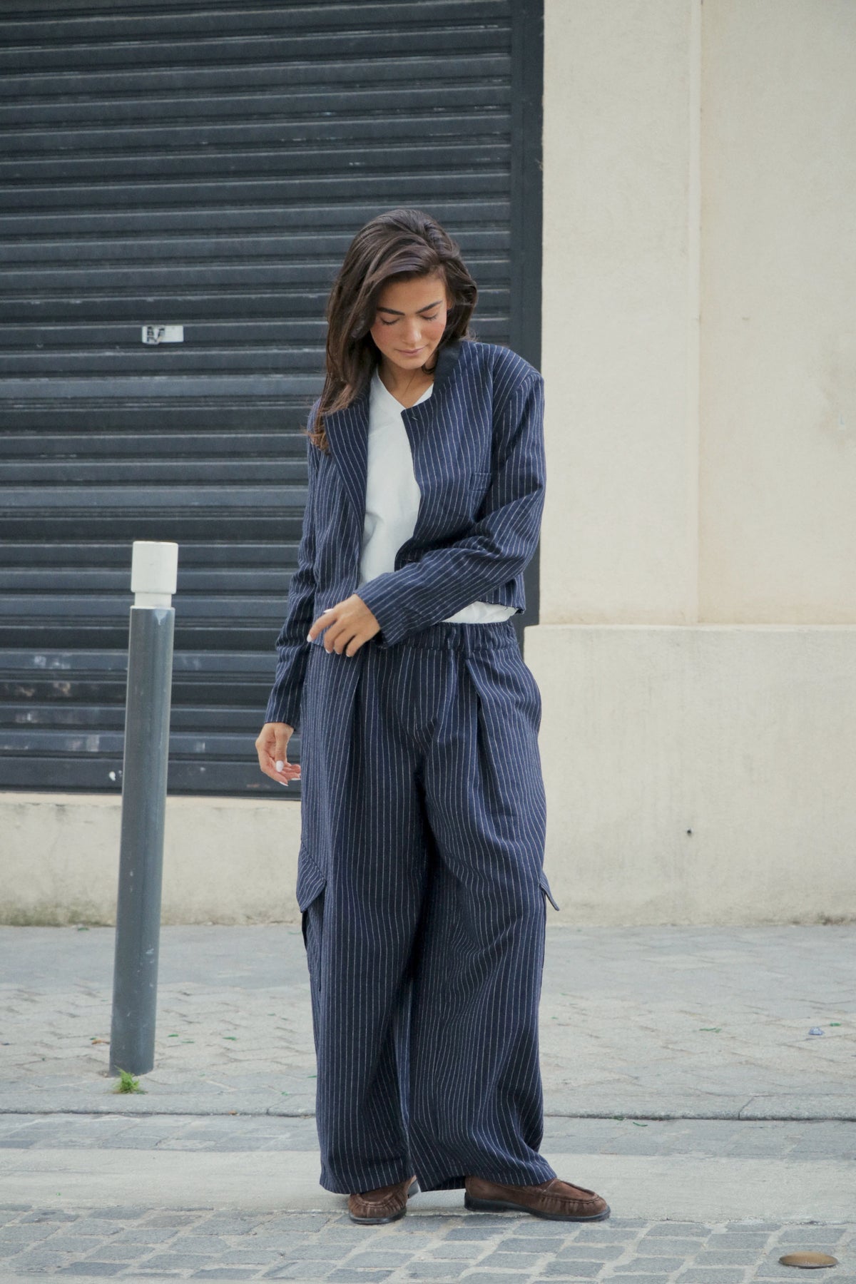 Pantalon Pinstripe Navy