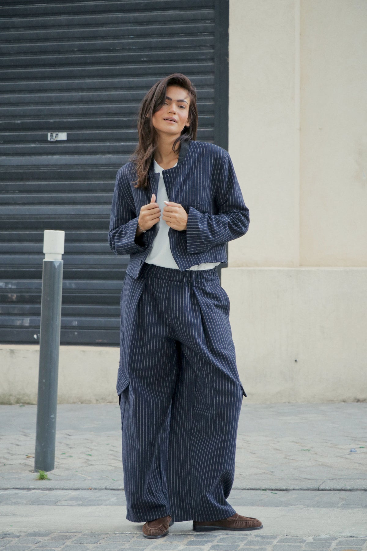 Pantalon Pinstripe Navy