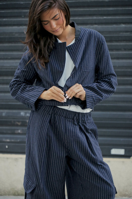 Veste Pinstripe Navy
