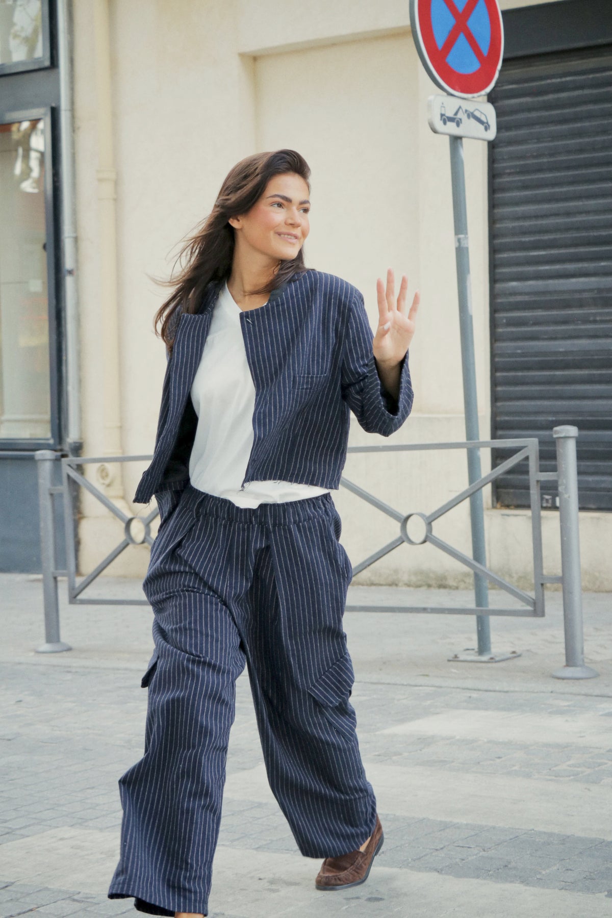 Veste Pinstripe Navy