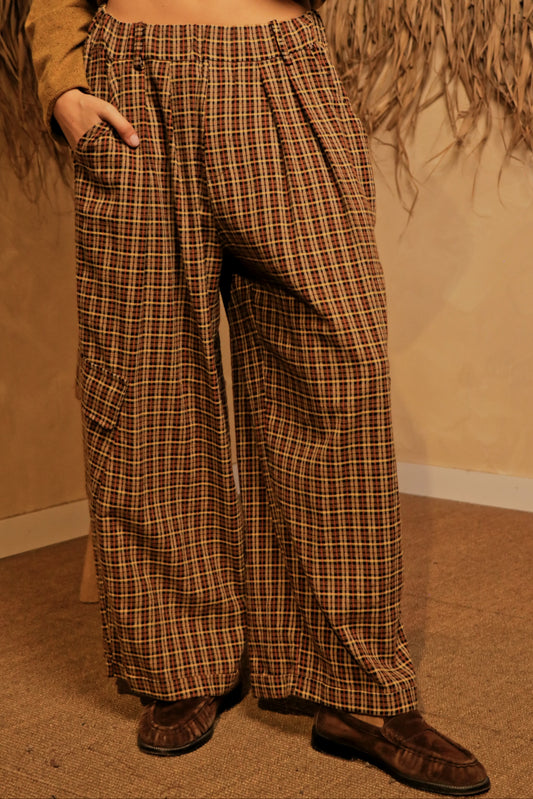 Pantalon Cargo Caramel Check