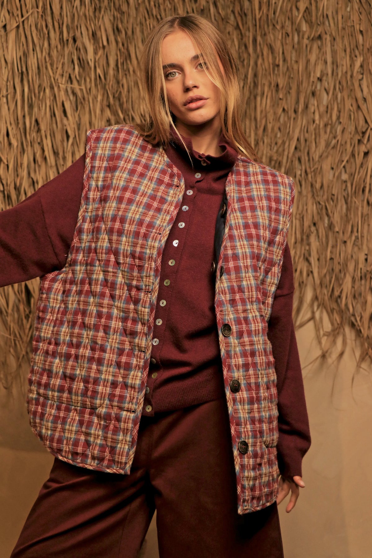 Gilet Denim Tartan