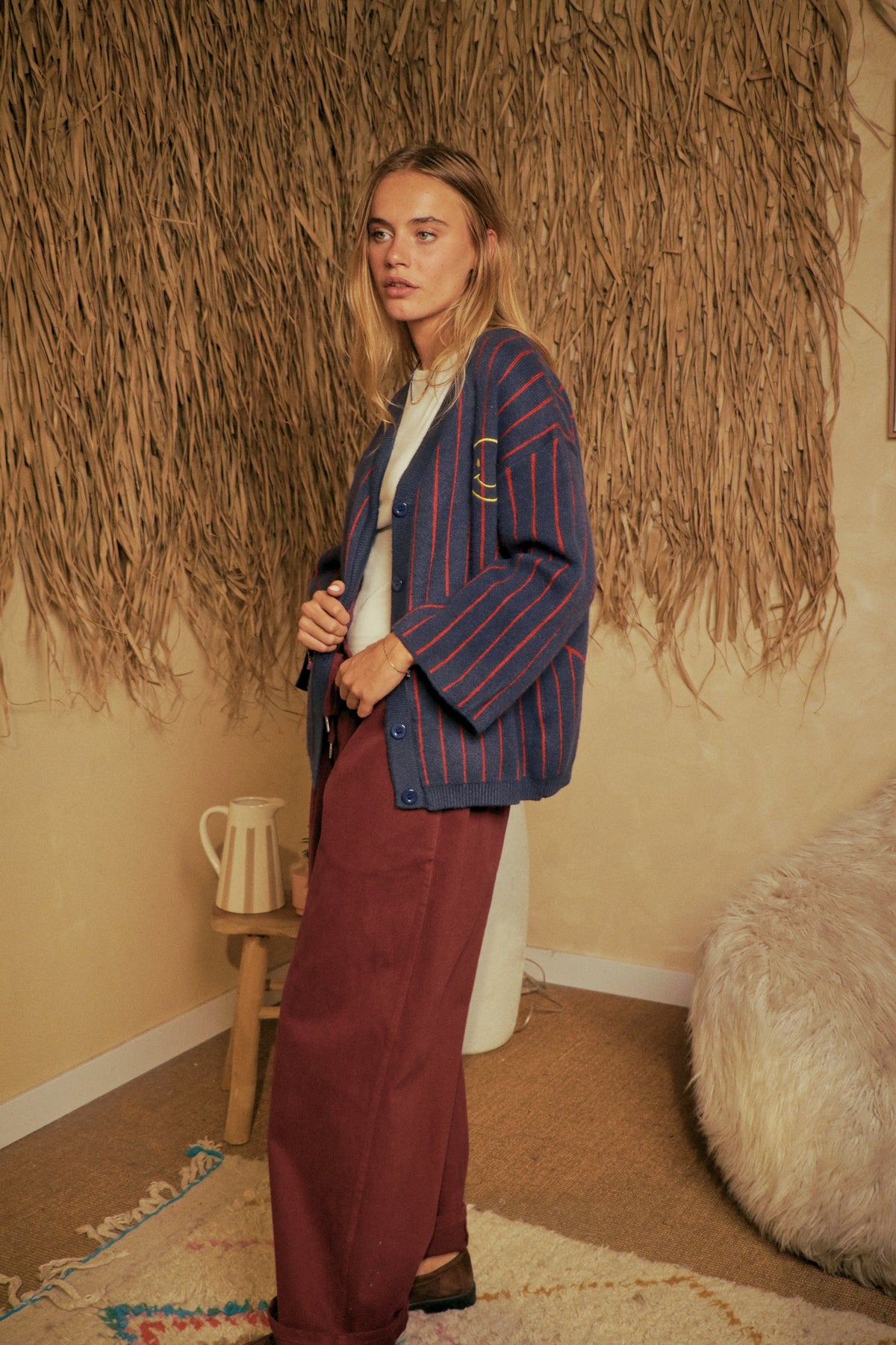 Cardigan Varsity Smile