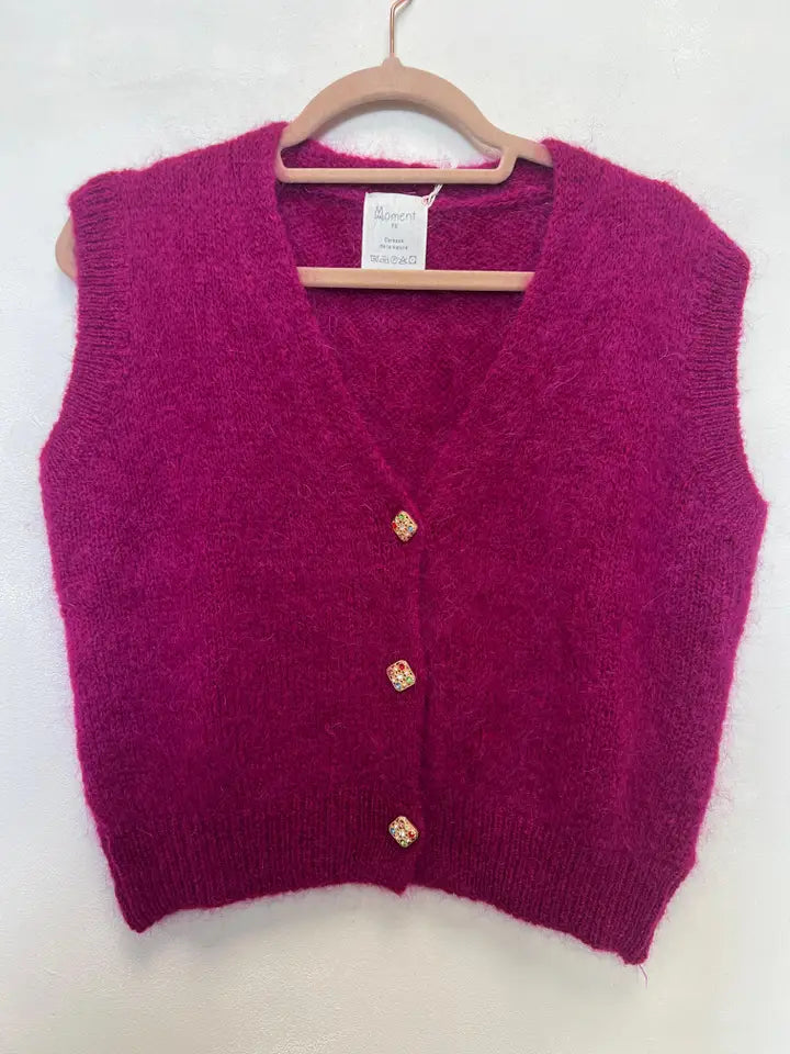 Gilet en maille Fleur