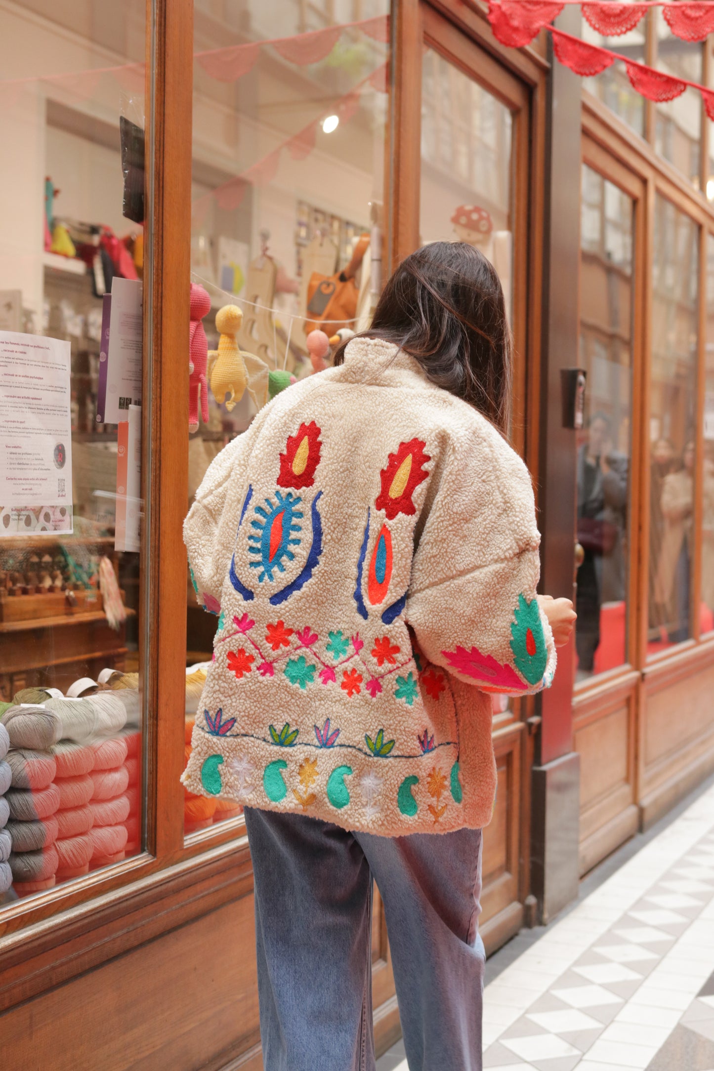 Veste Fleurs Folk Sherpa