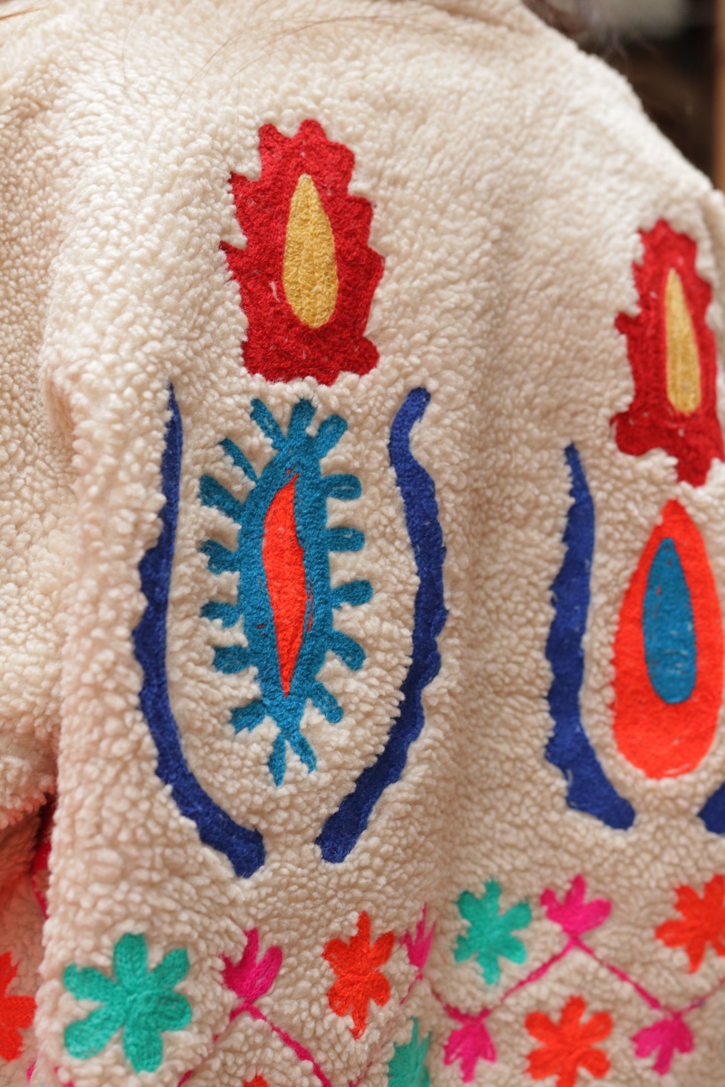 Veste Fleurs Folk Sherpa