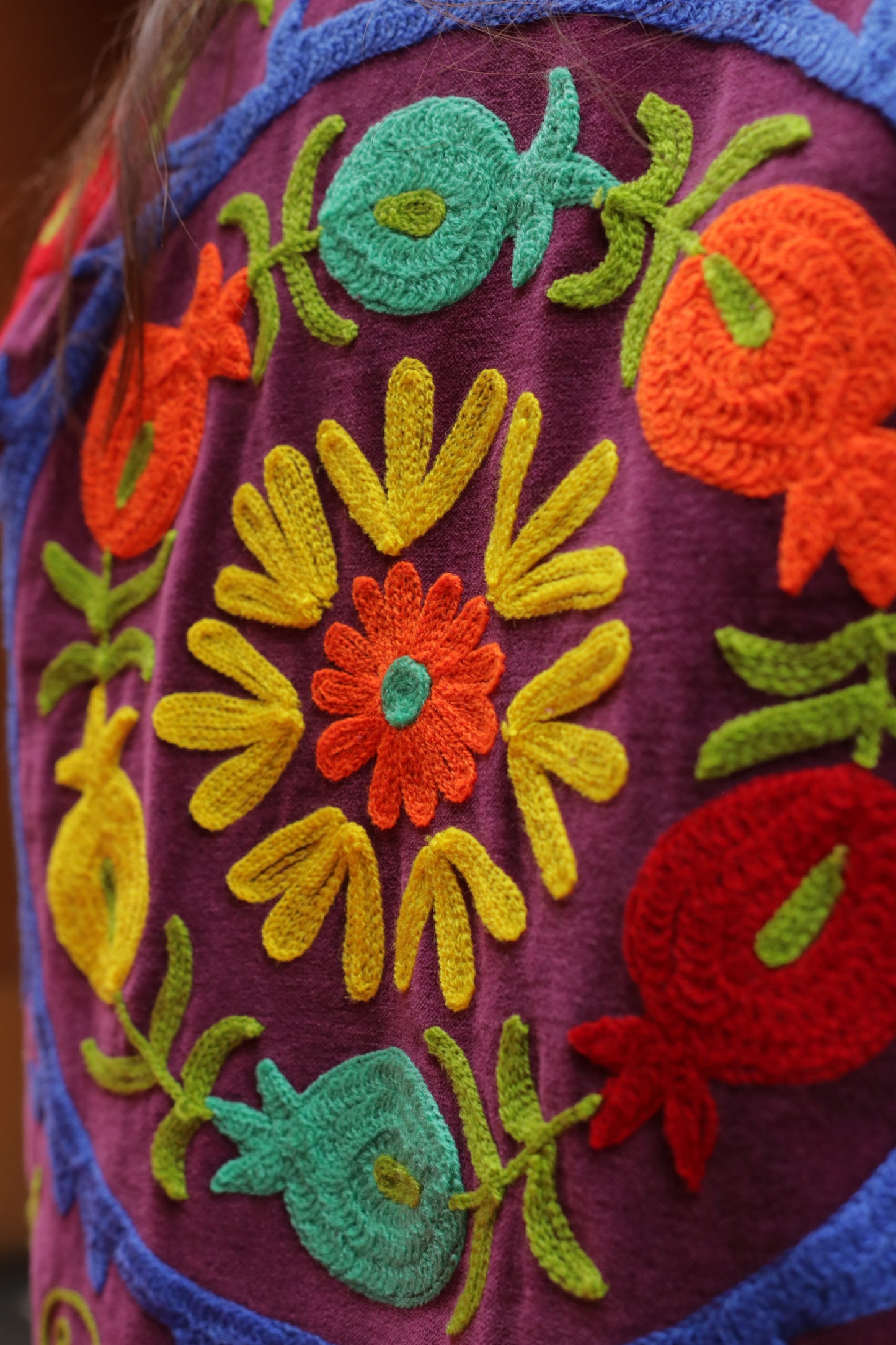 Veste Velours Brodé Jardin