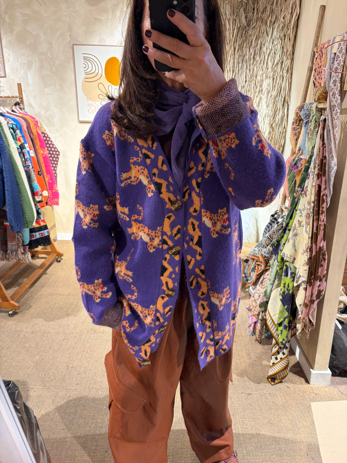 Cardigan Tigre Violet