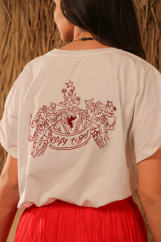 T-shirt Tigre Bordeaux