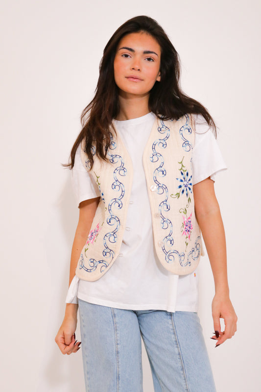 Gilet Célestine Brodée