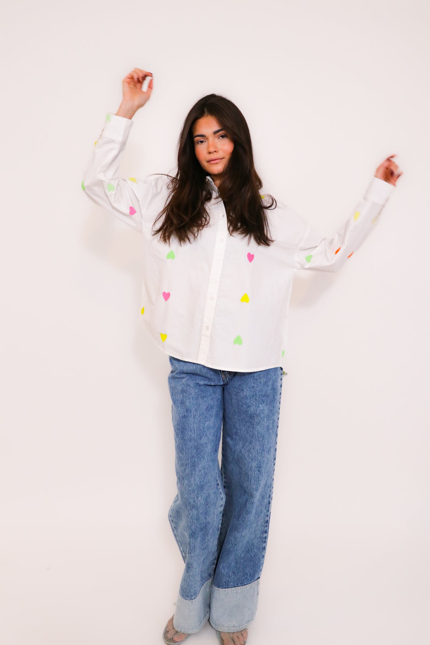 Chemise Cœur Arc en ciel