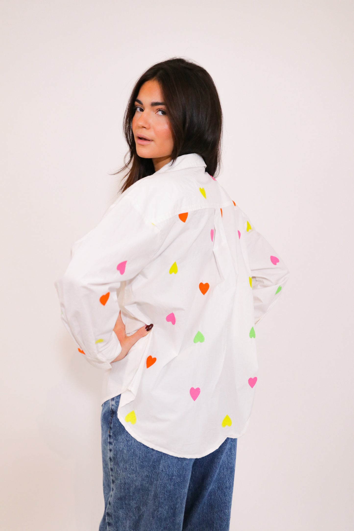 Chemise Cœur Arc en ciel