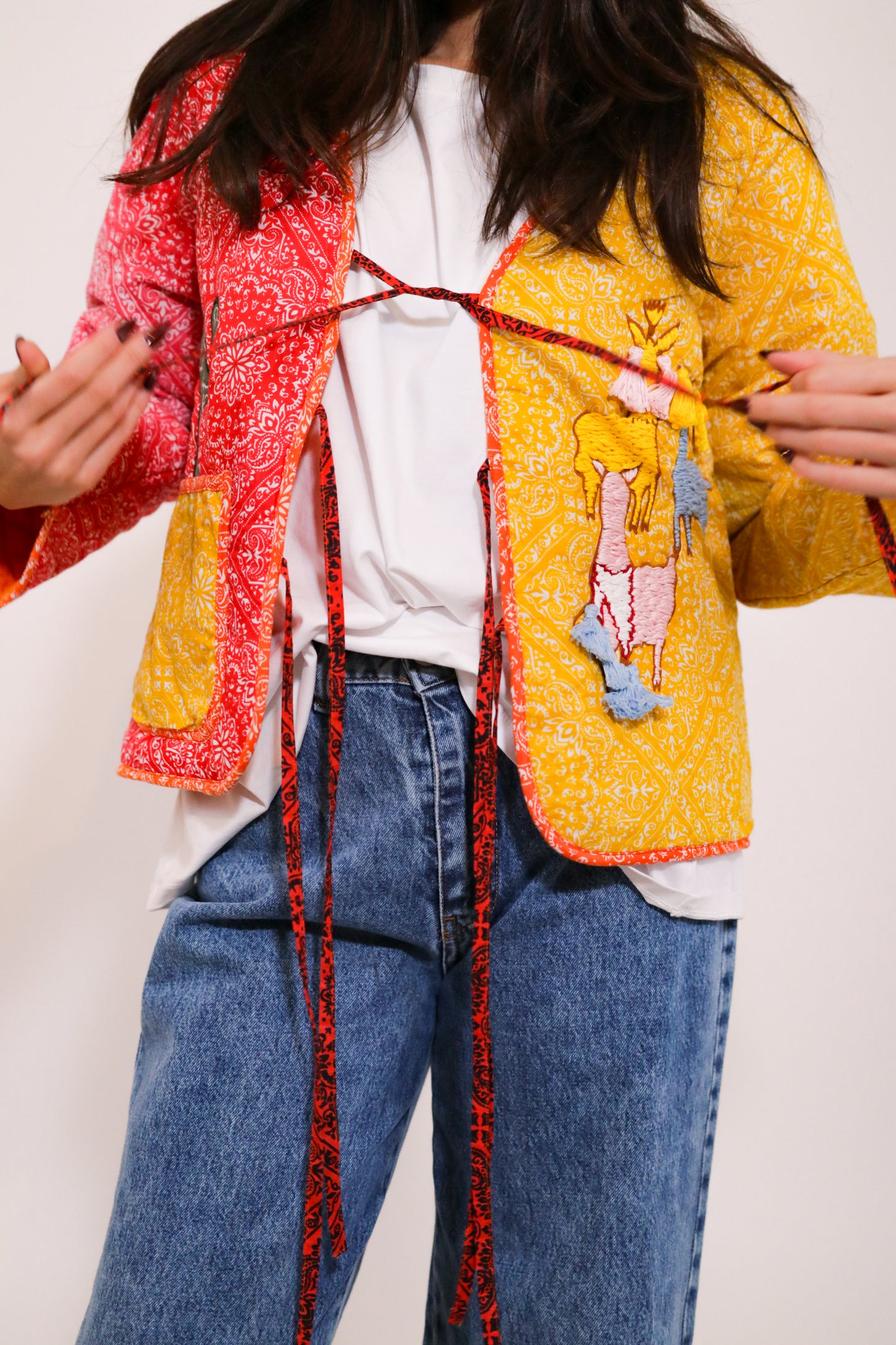 Veste patchwork Lama