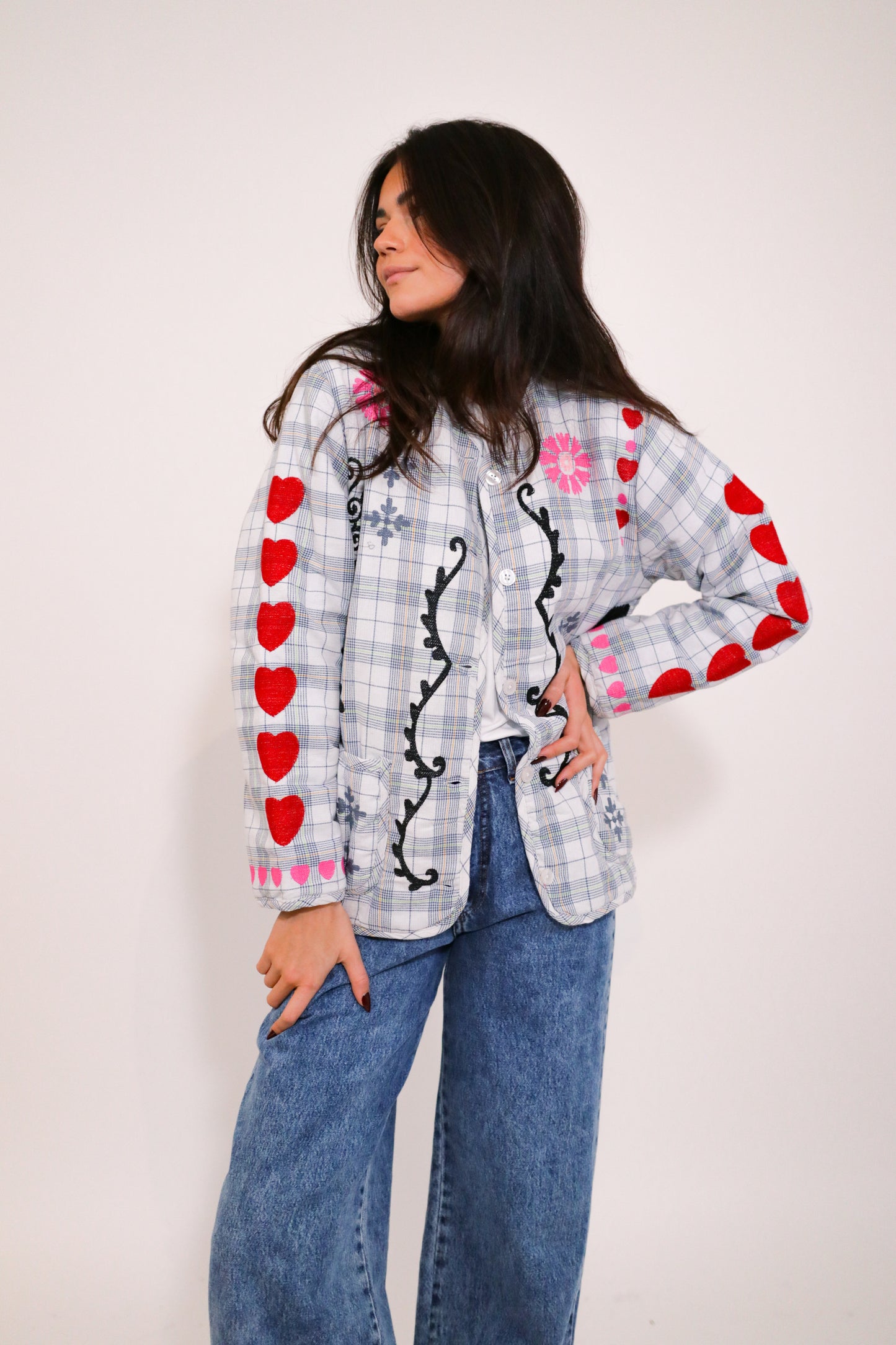 Veste à carreaux Paon