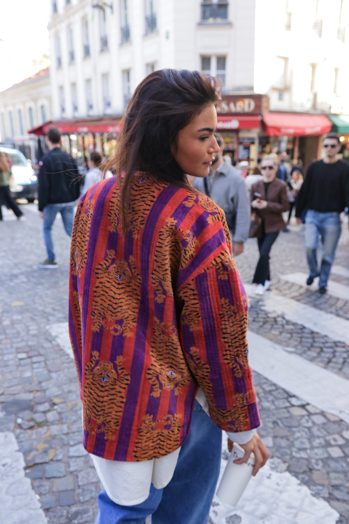 Veste en velour sleeping tiger