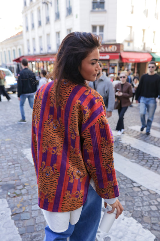 Veste en velour sleeping tiger