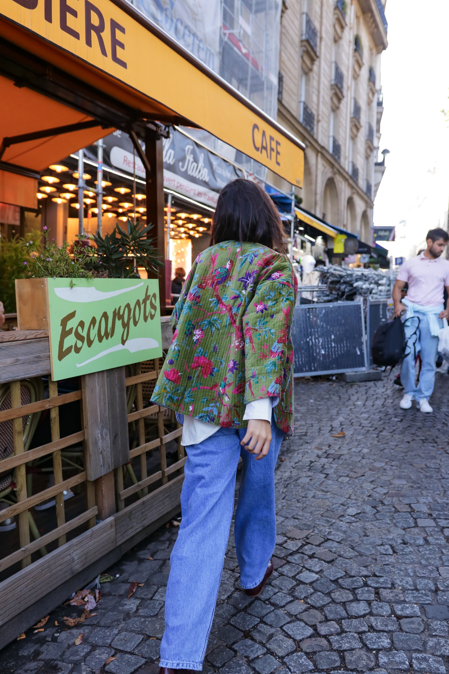 Veste matelassée en velour Green Garden