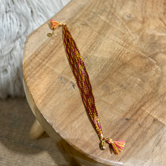 Bracelet Cordon Pompon Soleil