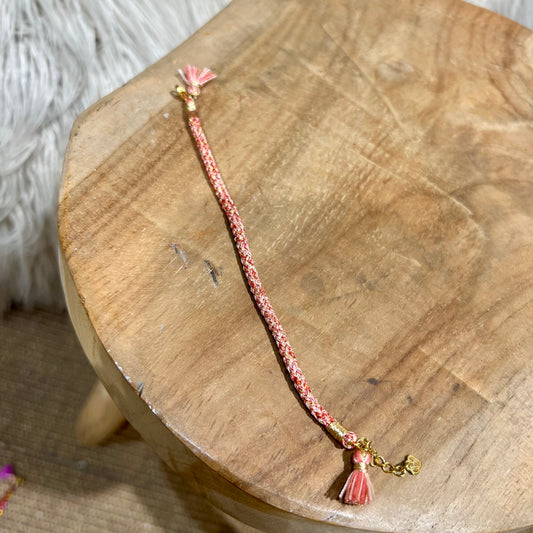 Bracelet Cordon Tressé Rosé