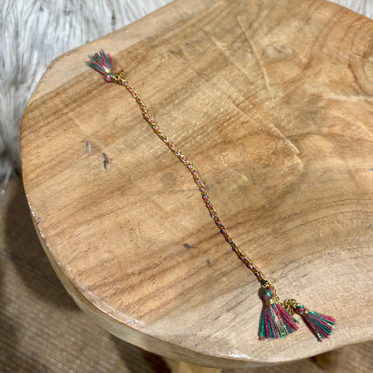 Bracelet Cordon Pompons Bohème