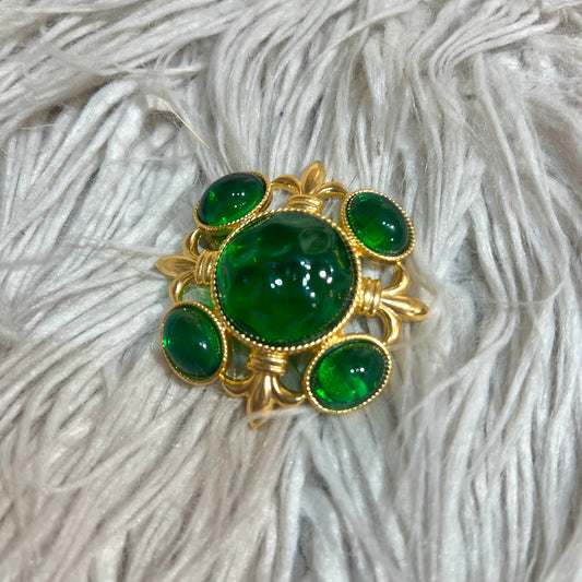 Broche Baroque Émeraude
