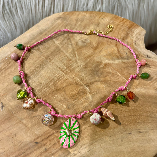 Collier Cœur Pastèque