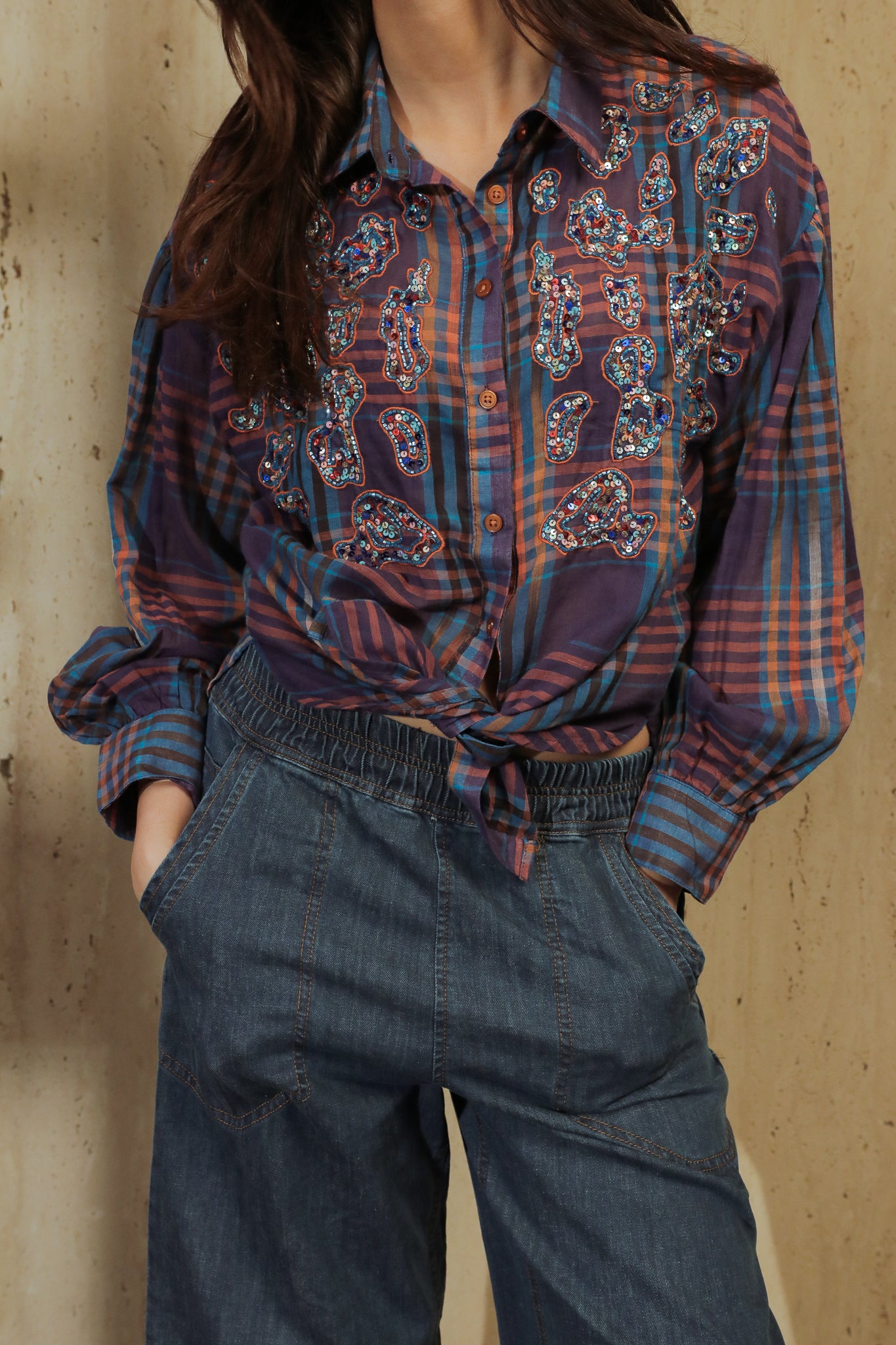 Chemise Paisley Indigo