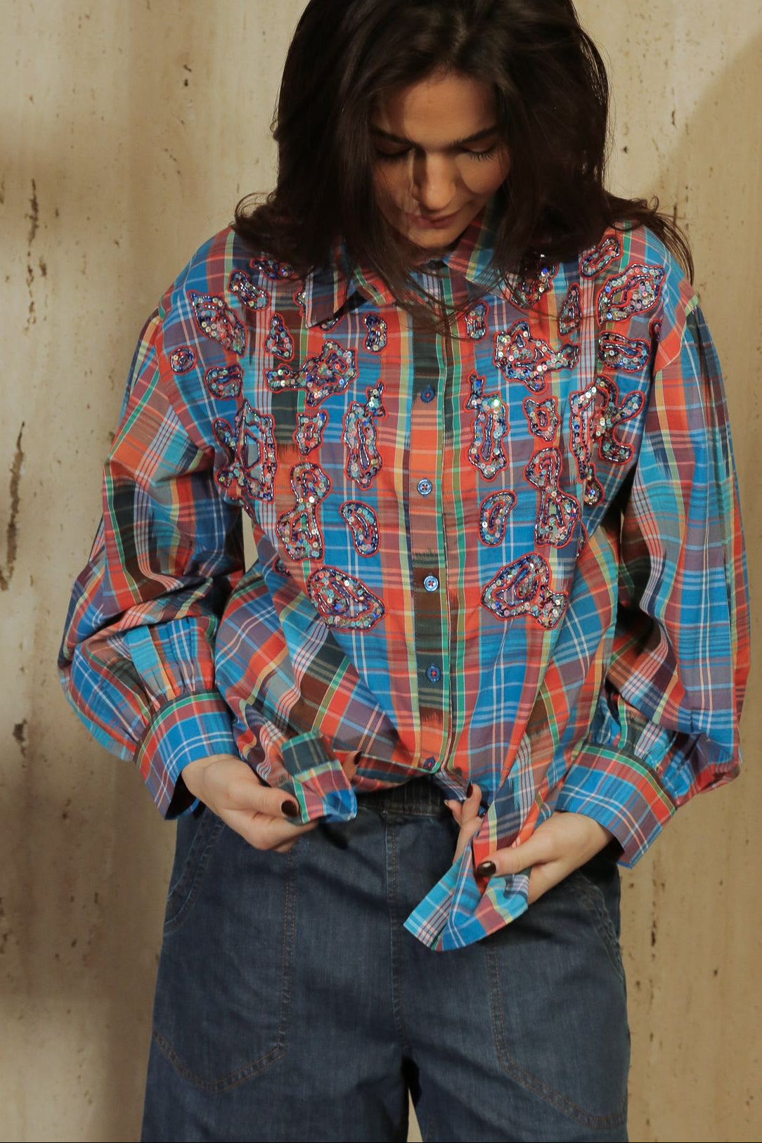 Chemise Paisley Corail
