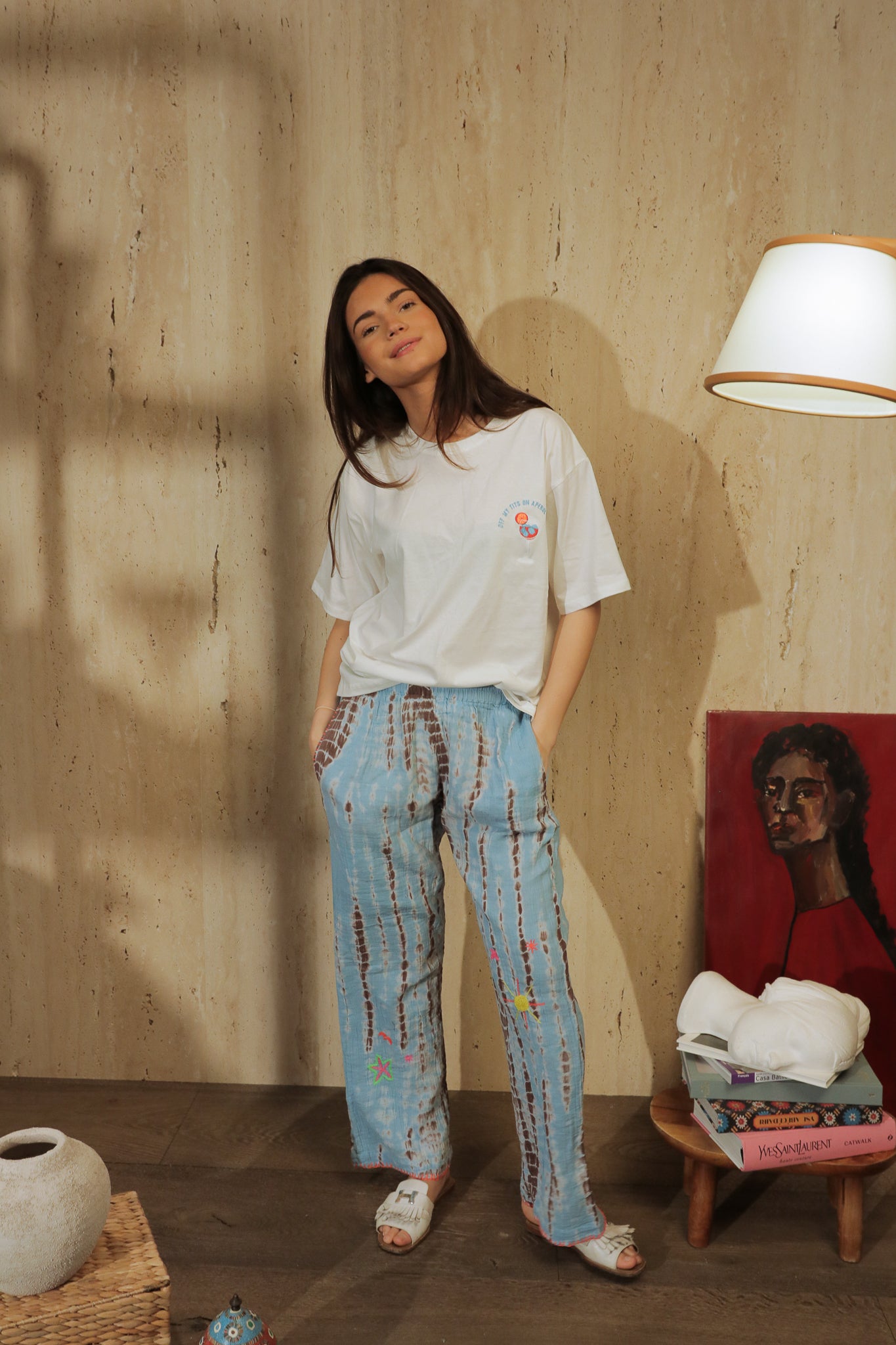 Pantalon Lagon Brodé