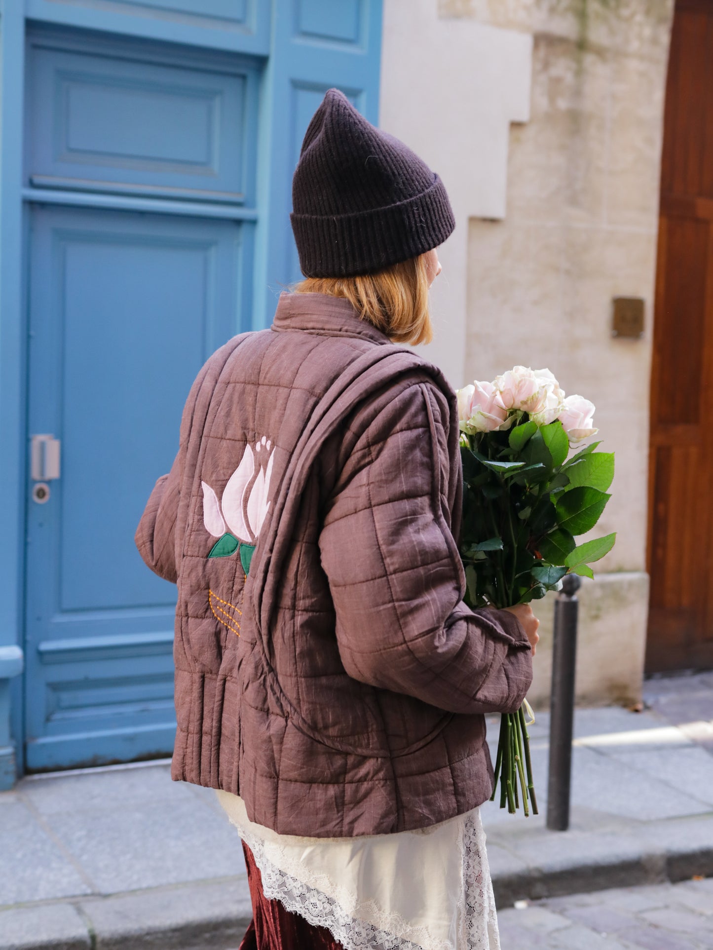 Veste matelassée Fleur de lotus